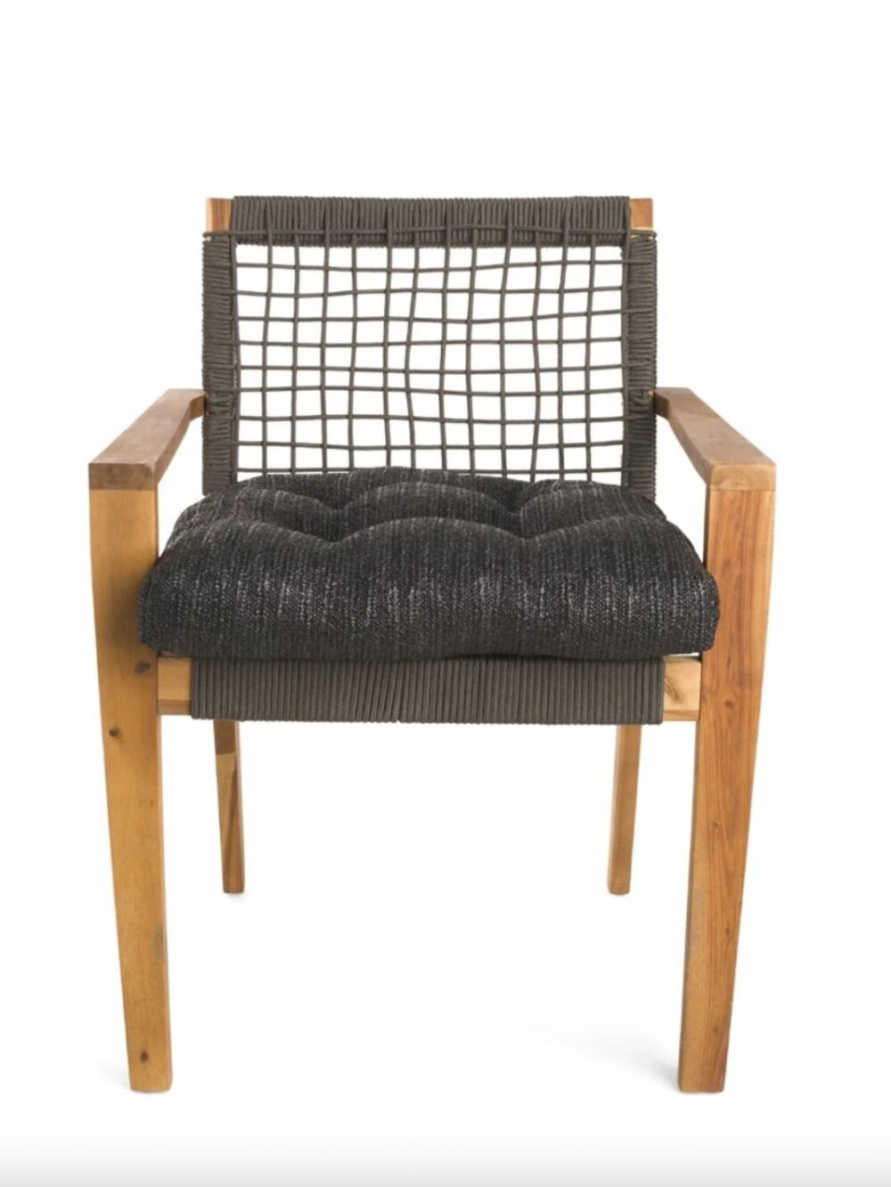 2 Tommy Bahama Tufted Seat Cushion Set Black Woven Faux Straw Raffia In/ Outdoor